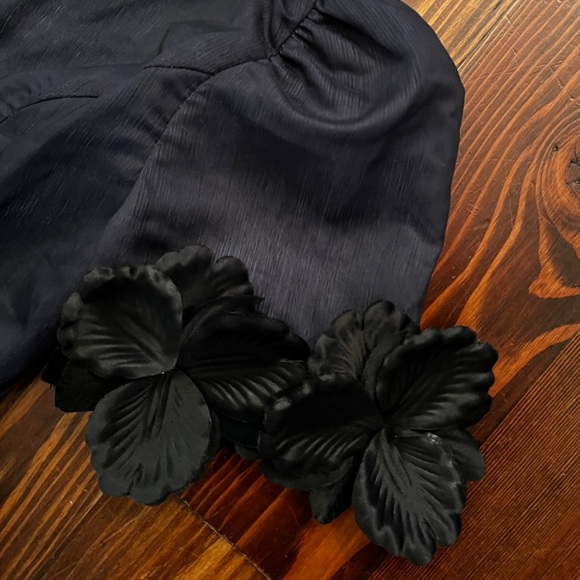 EB LUXE Black Floral High Neck 3D Flowers Ryder Dress NEW with Tags - Picture 8 of 15